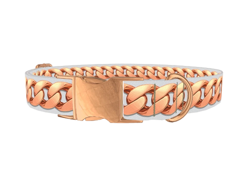 Rose Gold Chain Pattern Dog Collar