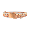 Rose Gold Chain Pattern Dog Collar - metal rose gold