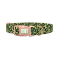 Dark Green Camo Dog Collar - plastic rose gold