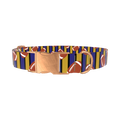 Striped Football 8870462849239 Dog Collar - metal rose gold