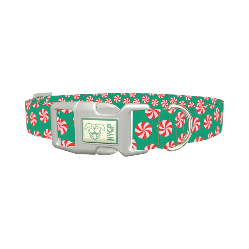 Christmas Candy Dog Collar - plastic silver