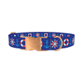 Nautical Lifebuoy Dog Collar - metal rose gold