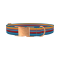 Colorful Geometric Stripe Dog Collar - metal rose gold
