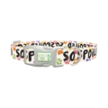 Paw Print Pattern Dog Collar - plastic silver