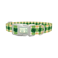Plaid Clover Dog Collar - plastic silver
