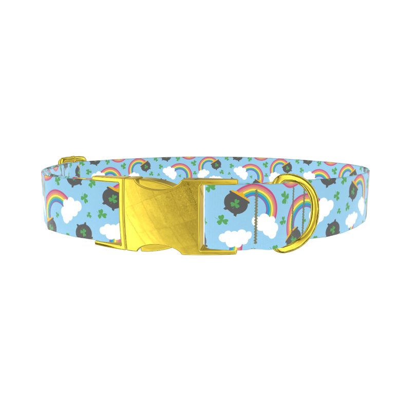 St. Patrick's Rainbow Dog Collar - metal rose gold