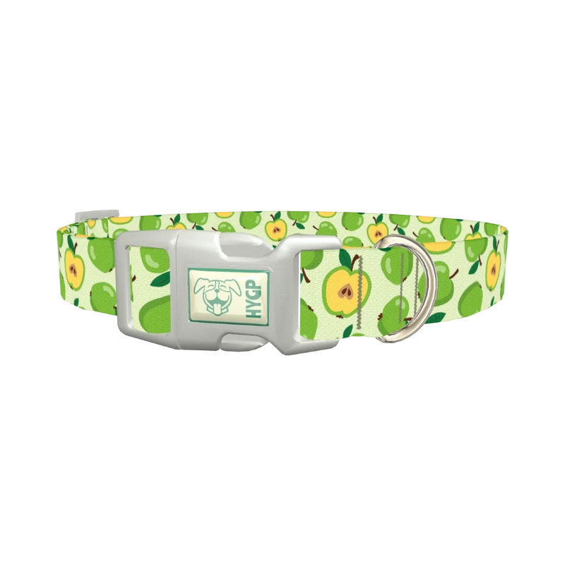 Green Apple Dog Collar - plastic silver