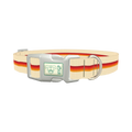 Retro Geometric Dog Collar - plastic silver