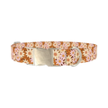 Retro Floral Dog Collar - metal silver