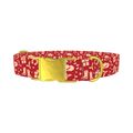 Western Christmas Dog Collar - metal gold