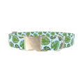 Blue Monstera Leaf Dog Collar - metal gold