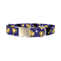 Purple Football Trophy Dog Collar - metal silver