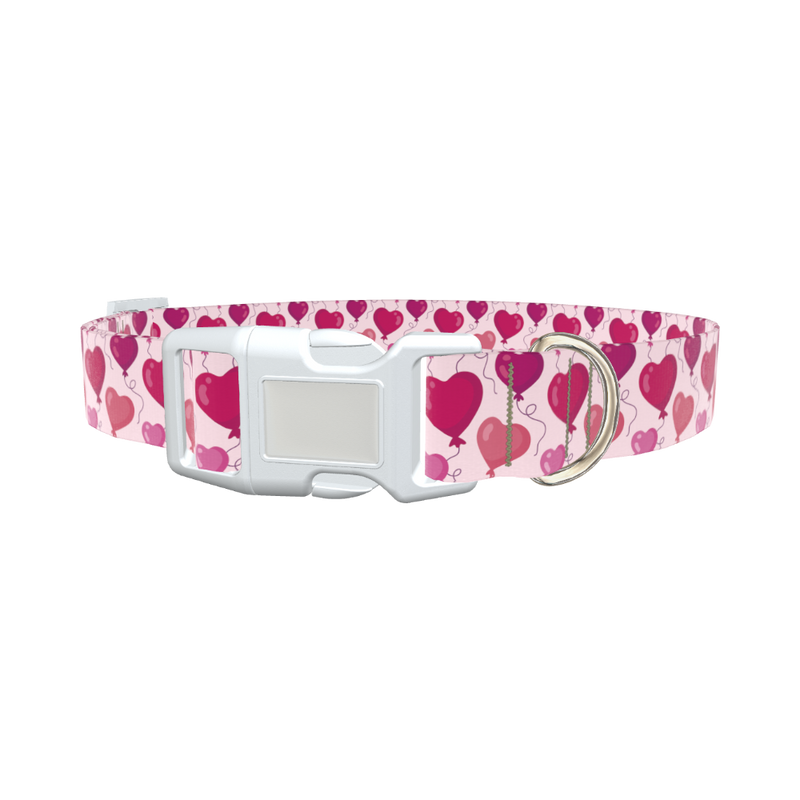 Heart Balloon Dog Collar - plastic rose gold