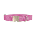 Pink Snake Pattern Dog Collar - metal silver