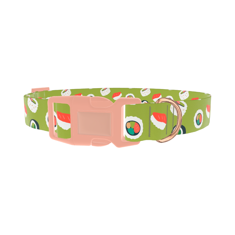 Sushi Pattern Dog Collar - plastic rose gold