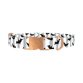 Striped Bat Halloween Dog Collar - metal rose gold
