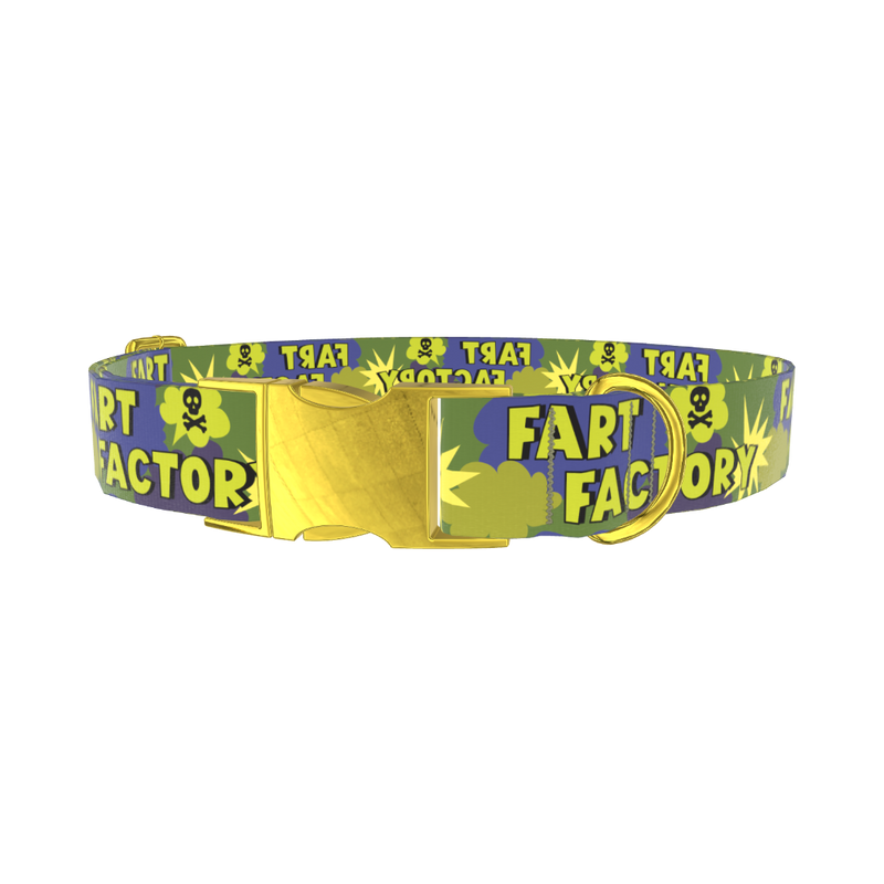 Comic Explosion Dog Collar - metal gold