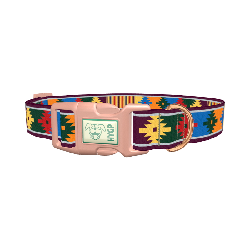 Colorful Tribal Star Dog Collar - plastic rose gold