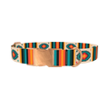Tribal Geometric Stripes Dog Collar - metal rose gold