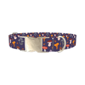 Mushroom Forest Dog Collar - metal silver