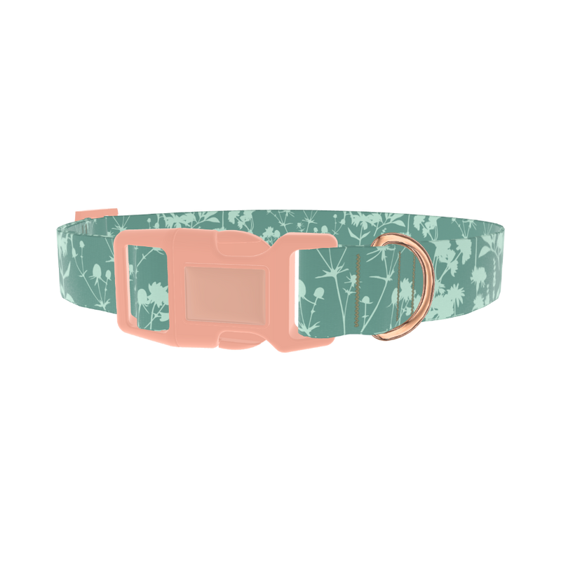Botanical Silhouette Dog Collar - plastic rose gold