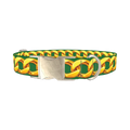 Gold Chain Green Background Dog Collar - metal silver