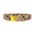 Pink Avocado Print Dog Collar - metal gold