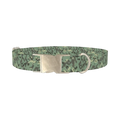 Olive Camouflage Dog Collar - metal silver