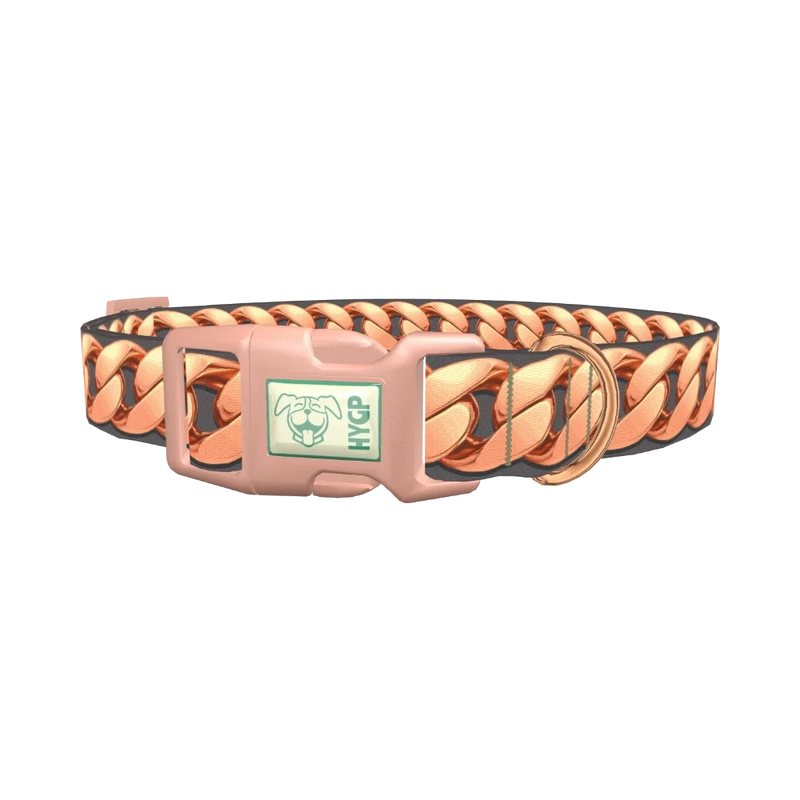 Rose Gold Chain Dog Collar - plastic rose gold