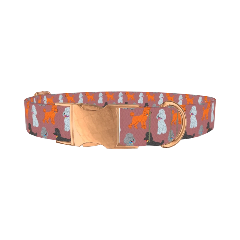 Poodle Dog Collar - metal rose gold