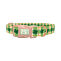 Plaid Clover Dog Collar - plastic rose gold