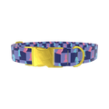 Chess Pattern Dog Collar - metal gold