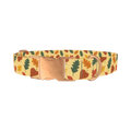 Colorful Autumn Leaf Dog Collar - metal rose gold