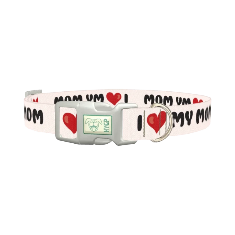 Heart Love Dog Collar - plastic silver