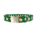 Santa Cat Face Dog Collar - metal silver