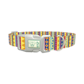 Geometric Stripe Dog Collar - plastic silver