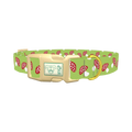 Green Mushroom Dog Collar - plastic gold