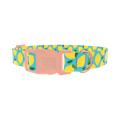 Blue Lemon Pattern Dog Collar - plastic rose gold