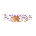 Colorful Dinosaur Dog Collar - metal rose gold