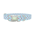 Hearts Pattern Dog Collar - plastic silver