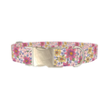 Floral Meadow Dog Collar - metal silver