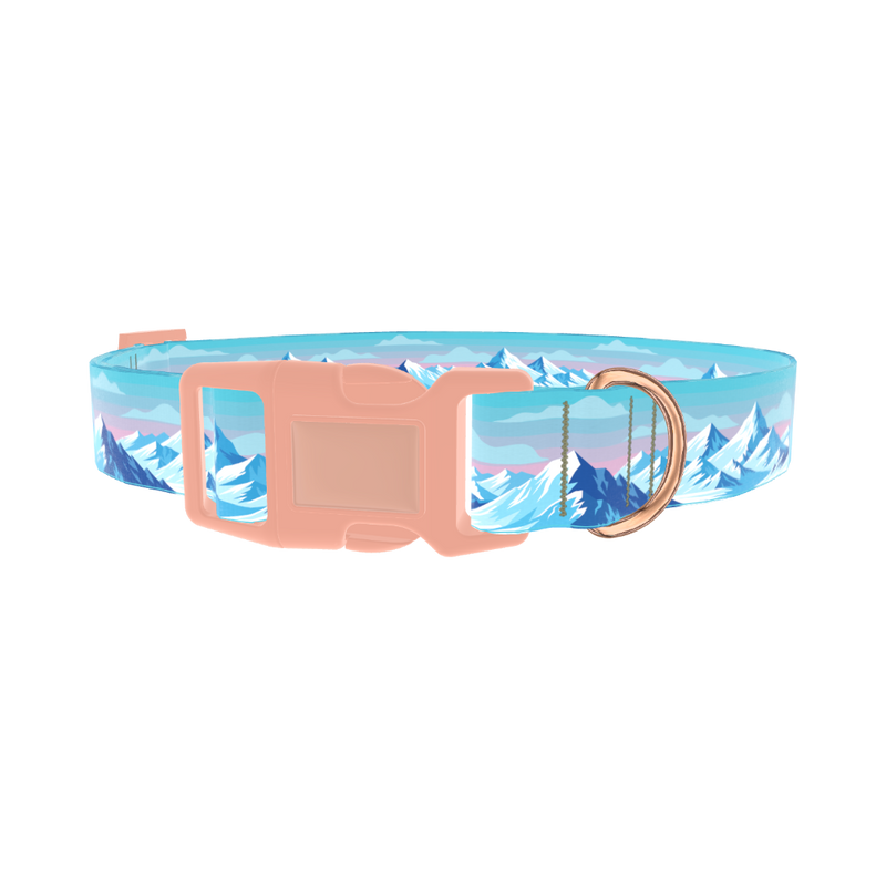 Arctic Mountain Dog Collar - plastic rose gold
