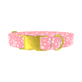 Floral Blossom Dog Collar - metal gold