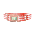 Geometric Plaid Dog Collar - plastic gold