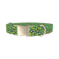 Geometric Animal Print Dog Collar - metal silver