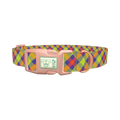 Colorful Plaid Dog Collar - plastic rose gold