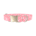 Floral Blossom Dog Collar - metal silver