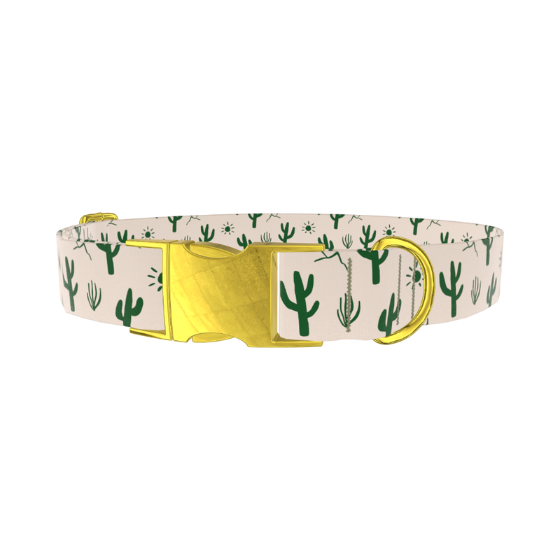 Desert Sun Cactus Dog Collar - metal rose gold