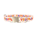 Geometric Letter Dog Collar - metal silver