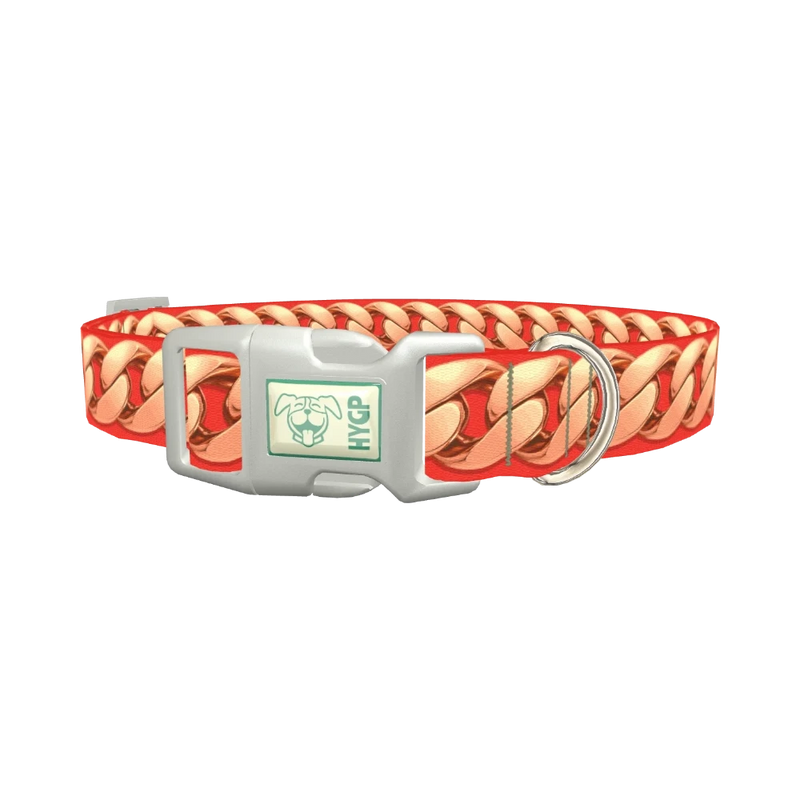Rose Gold Chain Dog Collar - plastic silver